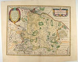 "Ducatus Luneburgensis Adiacentiumq. regionum delineatio Auctore Iohanne Mellingero".