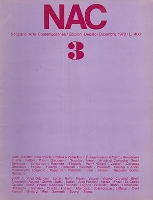 Immagine del venditore per NAC Notiziario Arte Contemporanea N3 venduto da Libreria Giorgio Maffei