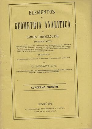 Imagen del vendedor de ELEMENTOS DE GEOMETRA ANALITICA a la venta por Librera Torren de Rueda