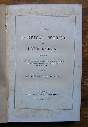 Seller image for The Select Poetical Works of Lord Byron. for sale by Monkey House Books