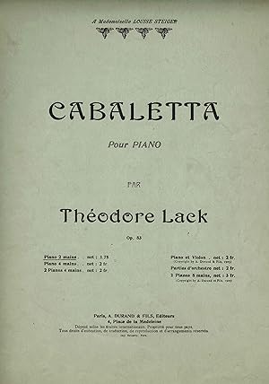 Imagen del vendedor de Cabaletta - Vintage Sheet Music a la venta por ! Turtle Creek Books  !