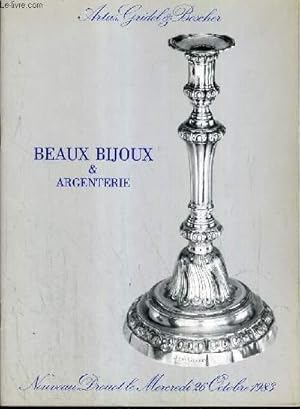 Imagen del vendedor de CATALOGUE DE VENTE AUX ENCHERES - NOUVEAU DROUOT - BEAUX BIJOUX & ARGENTERIE - SALLE 3 - 26 OCTOBRE 1983. a la venta por Le-Livre