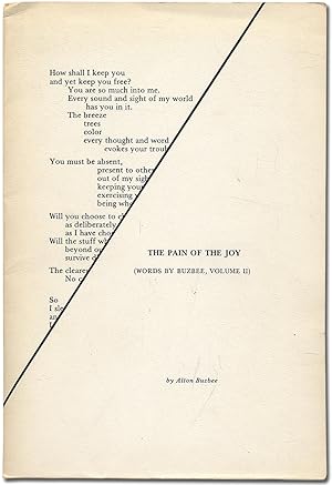 Immagine del venditore per The Pain of the Joy (Words by Buzbee, Volume II) venduto da Between the Covers-Rare Books, Inc. ABAA