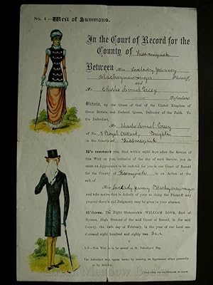 VALENTINE GREETING No. 4 WRIT OF SUMMONS AN EARLY VALENTINE! SCARCE!