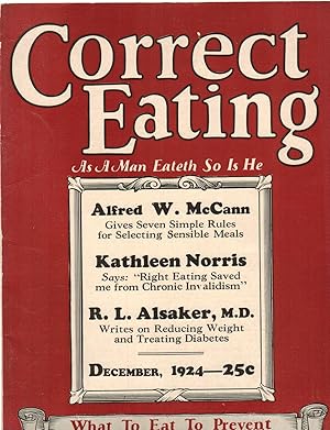 CORRECT EATING MAGAZINE. Issue for December 1924 (Second Issue)