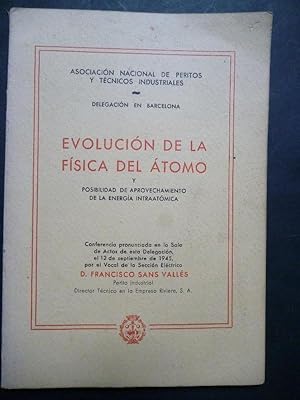 Image du vendeur pour Evolucin de la Fsica del Atomo y Posibilidad de Aprochamiento de la Energa Intraatmica. mis en vente par Carmichael Alonso Libros