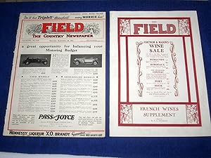 Bild des Verkufers fr The Field, The Country Newspaper, 26 Sept 1931, Magazine, Special Farming and Wine Number. (inc Countess of Durham, Canada National Parks, How to Catch Tunny, Sport in Abyssinia, + French Wine Supplement. zum Verkauf von Tony Hutchinson