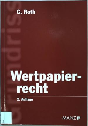 Seller image for Grundri des sterreichischen Wertpapierrechts. for sale by books4less (Versandantiquariat Petra Gros GmbH & Co. KG)