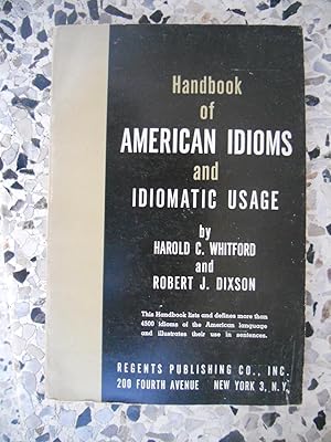 Immagine del venditore per Handbook of american idioms and idiomatic usage venduto da Frederic Delbos