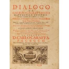 Bild des Verkufers fr Dialogo. Dove ne i congressi di quattro giornate si discorre sopra i due massimi Sistemi del Mondo Tolemaico e Copernicano. Proponendo indeterminatamente le ragioni Filosofiche e Naturali tanto per l'una quanto per l'altra parte. In questa seconda impressione. Accresciuto di una lettera dello stesso non pi stampata e di varj Trattatti di pi Autori i quali si veggono nel fine del Libro. zum Verkauf von Libreria Antiquaria Giulio Cesare di Daniele Corradi