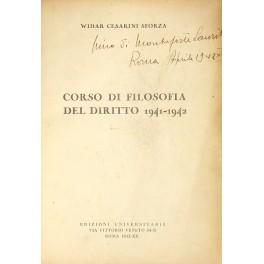 Imagen del vendedor de Corso di filosofia del diritto 1941-1942 a la venta por Libreria Antiquaria Giulio Cesare di Daniele Corradi