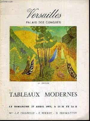 Bild des Verkufers fr CATALOGUE DE VENTE AUX ENCHERES - VERSAILLE PALAIS DES CONGRES - TABLEAUX MODERNES - 27 AVRIL 1975. zum Verkauf von Le-Livre
