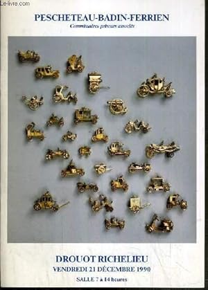 Seller image for CATALOGUE DE VENTE AUX ENCHERES - DROUOT RICHELIEU - OBJETS DE VITRINE - COLLECTION DE BRONZES ANIMALIERS ET BRONZES PEINTS - SALLE 7 - 21 DECEMBRE 1990. for sale by Le-Livre