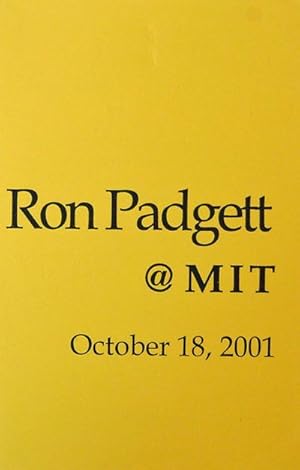 Ron Padgett @ MIT October 18, 2001 - Medieval Salad Dive (Signed Broadside Poem)