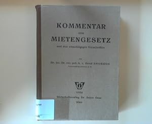 Immagine del venditore per Kommentar zum Mietengesetz und den einschlgigen Vorschriften venduto da books4less (Versandantiquariat Petra Gros GmbH & Co. KG)