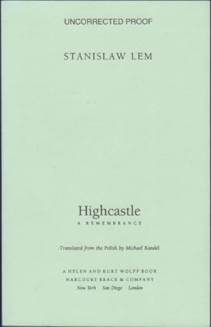 Seller image for Highcastle. A Remembrance for sale by Kaaterskill Books, ABAA/ILAB