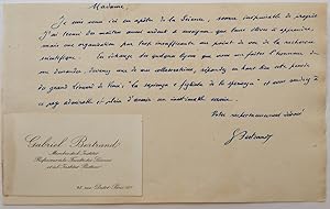 Autographed Letter Signed in French with a rare Calling Card