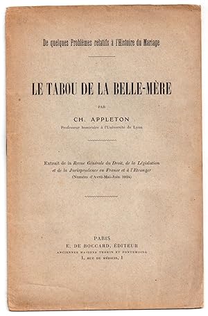 De quelques problèmes relatifs à l'histoire du mariage : Le Tabou de la Belle-Mère