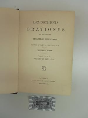Bild des Verkufers fr Demosthenis Orationes. Volume I, Pars II. Orationes XVIII-XIX. zum Verkauf von Druckwaren Antiquariat