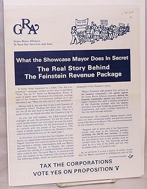 What the showcase mayor does in secret: The real story behind the Feinstein revenue package