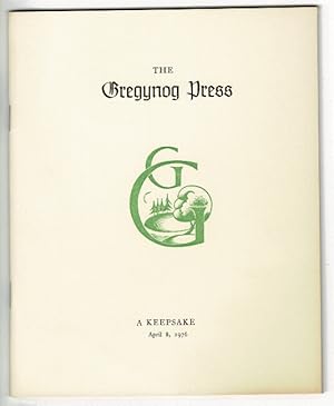 The Gregynog Press. An exhibition, University of Minnesota special collections April 8, 1976