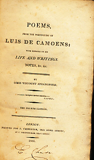 Image du vendeur pour Poems, from the Portuguese of Luis de Camoens. With remarks on his life and writings. Notes, &c. &c mis en vente par Barter Books Ltd