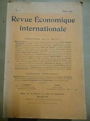 Seller image for Revue conomique Internationale. N 1. Mars 1904. for sale by Carmichael Alonso Libros