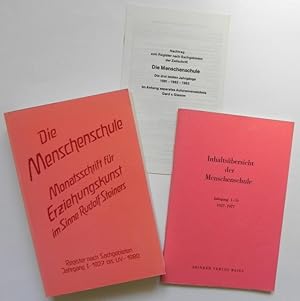 Die Menschenschule. Allgemeine Monatsschrift für Erziehungskunst im Sinne Rudolf Steiners. - Regi...