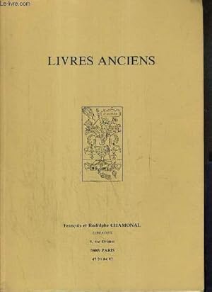 Seller image for CATALOGUE - LIVRES ANCIENS. for sale by Le-Livre