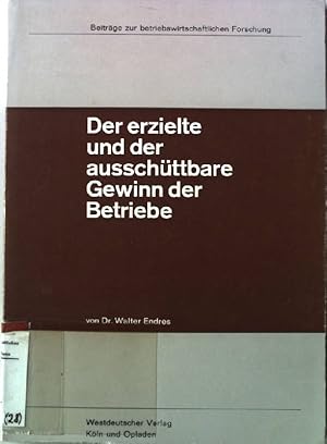 Seller image for Der erzielte und der ausschttbare Gewinn der Betriebe for sale by books4less (Versandantiquariat Petra Gros GmbH & Co. KG)