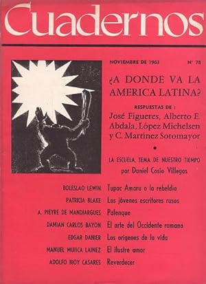 Image du vendeur pour CUADERNOS. La Revista Mensual de Amrica Latina. N 78. Noviembre 1963 mis en vente par Librera El Astillero