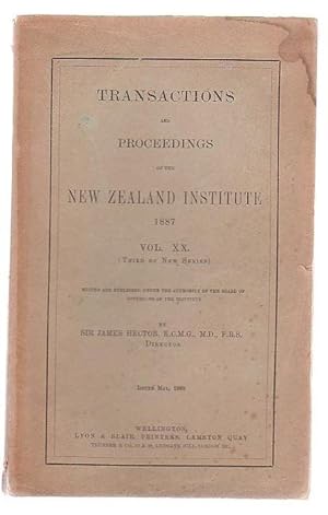 Seller image for Transactions And Proceedings Of The New Zealand Institute, 1886. Vol XX(Third Of New Series) for sale by Renaissance Books, ANZAAB / ILAB