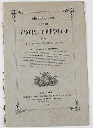 Observations sur l'épidémie d'angine couenneuse qui règne dans le département des Landes