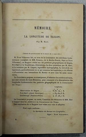 [Oeuvres diverses.] 9 tirés à part d'articles publiés par Hatt dans la "Connaissance des temps", ...