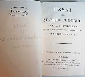 Essai de statique chimique