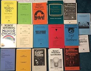 Seller image for 17 Uncorrected Proofs - Hawksbill Station, Lord of Darkness, Lord Prestimion, Lord Valentines Castle, At Winter's End, Gilgamesh the King, Majipoor Chronicles, Project Pendulum, Star of Gypsies, The Alien Years, The Conglomeroid Cocktail Party, The Stochastic Man, Tom O'Bedlam, Valentine Pontifex, Robert Silverberg's Worlds of Wonder Editor - Hall of Fame, The Time Travelers, New Dimensions 11 for sale by Gaabooks