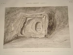 DESCRIPTION DE L'EGYPTE. Koum Omboû (Ombos). Plan général des ruines et des environs. (ANTIQUITES...