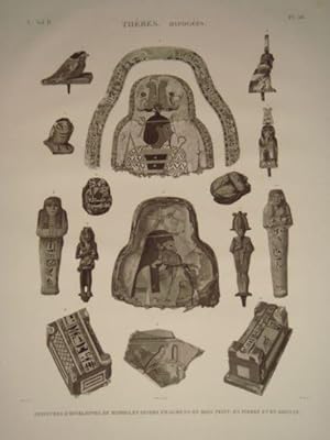DESCRIPTION DE L'EGYPTE. Thèbes. Hypogées. Peintures d'enveloppes de momies, et divers fragments ...