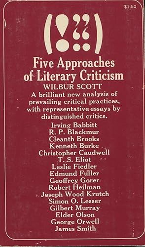 Seller image for Five Approaches Of Literary Criticism for sale by Kenneth A. Himber