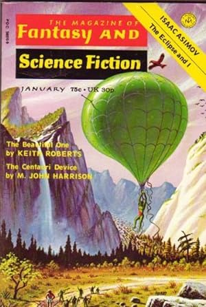Bild des Verkufers fr The Magazine of Fantasy and Science Fiction January 1974, The Witch and the Well, The Beautiful One, The Centauri Device, The Sled, A Board in the Other Direction, The Tigers of Hysteria, The Initiation of Akasa, The Eclipse and I, + zum Verkauf von Nessa Books