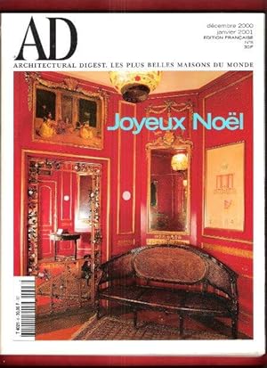 Bild des Verkufers fr AD Architectural Digest Les Plus belles Maisons du Monde . n 8 . Dcembre 2000 Janvier 2001 : Joyeux Nol zum Verkauf von Au vert paradis du livre