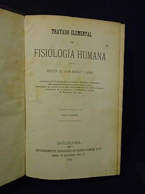 Imagen del vendedor de Tratado elemental de Fisiologa Humana. a la venta por Llibreria Antiquria Casals