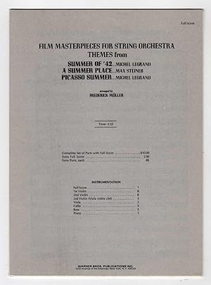 Imagen del vendedor de Themes from Summer of '42, Picasso Summer, and A Summer Place - Film Masterpieces for String Orchestra [MINIATURE EXAMINATION/PERUSAL SCORE] a la venta por Cameron-Wolfe Booksellers