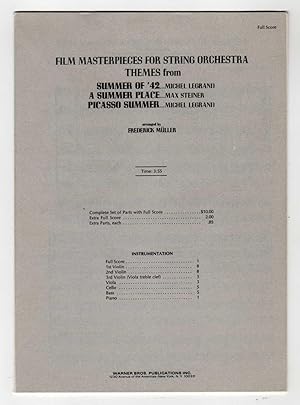 Seller image for Themes from Summer of '42, Picasso Summer, and A Summer Place - Film Masterpieces for String Orchestra [MINIATURE EXAMINATION/PERUSAL SCORE] for sale by Cameron-Wolfe Booksellers