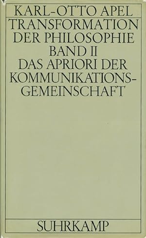 Seller image for Transformation der Philosophie, Band II: Das Apriori der Kommunikationsgemeinschaft for sale by The Haunted Bookshop, LLC