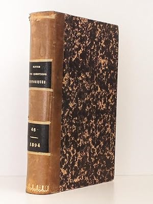 Seller image for Revue des questions historiques - Nouvelle srie, Tome XII [ Tome 12 - , LVIe ( 56 ) de la collection : Livraison du 1er juillet et Livraison du 1er octobre 1894 ] for sale by Librairie du Cardinal