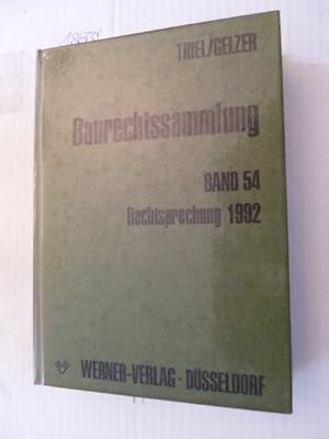 Imagen del vendedor de Baurechtssammlung - Teil: 54. Rechtsprechung 1992 a la venta por Gebrauchtbcherlogistik  H.J. Lauterbach