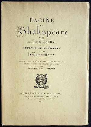 Bild des Verkufers fr Racine et Shakespeare n II ou Rponse au manifeste contre le Romantisme zum Verkauf von Ad hoc Art