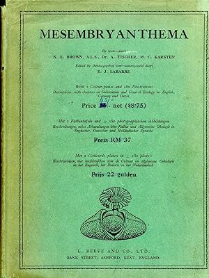 Immagine del venditore per MESEMBRYANTHEMA Descriptions, with chapters on cultivation and general ecology venduto da Pendleburys - the bookshop in the hills