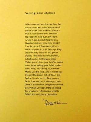 Selling Your Mother (Signed Broadside)